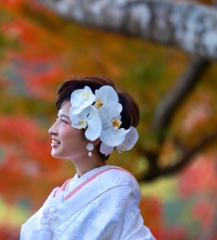 生花の髪飾り