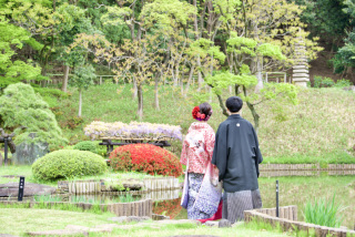 桜の時期が終わると、新緑が美しくなります!和装ロケーションフォト