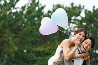【小物お持込自由】公園の緑の中で楽しく撮影！【バルーンフォト】