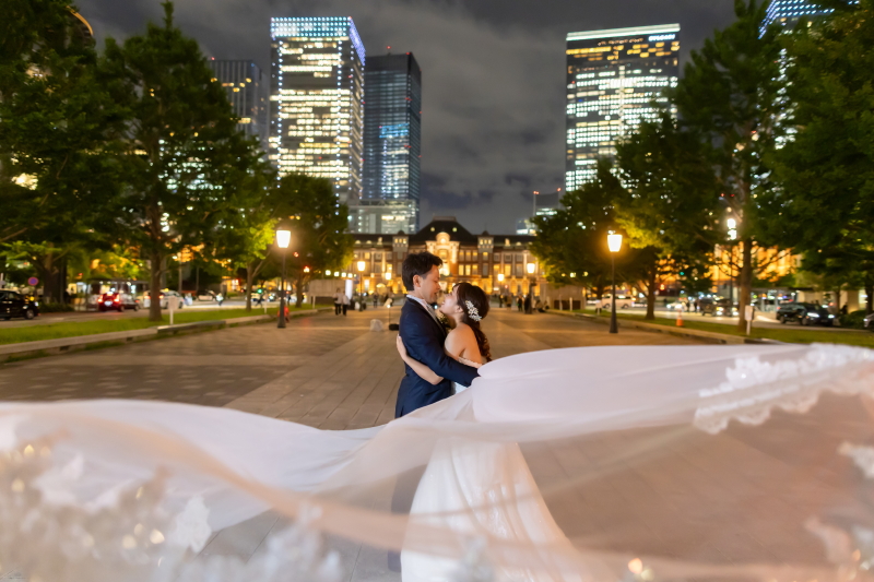 【無料レンタル】定番のロングベールショット【丸の内ロケ】