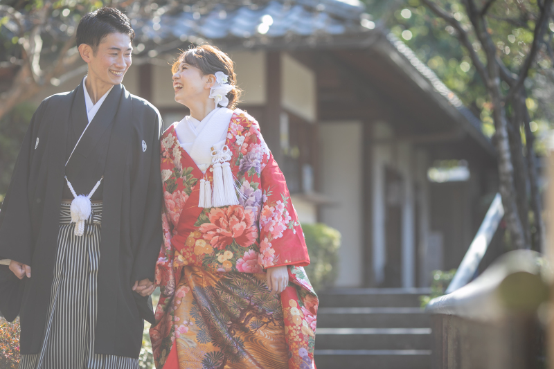 やわらかな光の和装フォト