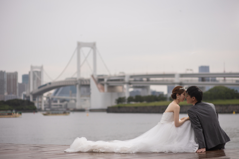 【お台場海浜公園】レインボーブリッジを背景に♪
