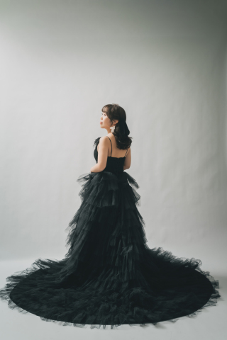 【ブラックドレス】人気のチュール生地で大人カワイイ♡【スタジオ撮影】