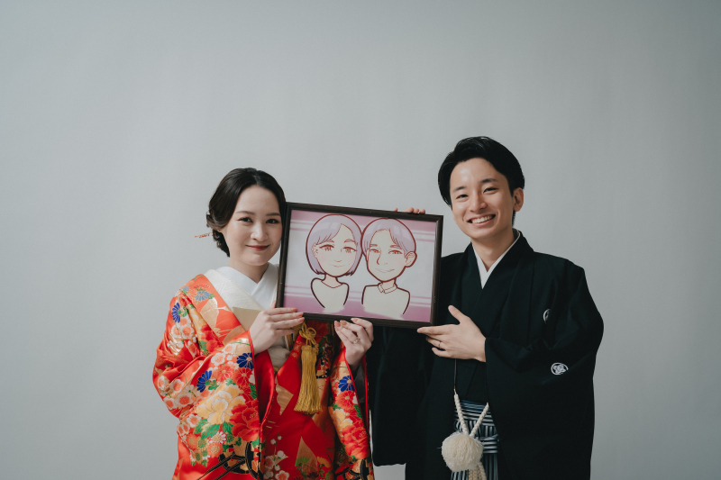 【小物お持込自由】写真や似顔絵と一緒に撮影【和装スタジオ】