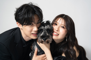 【ペットフォト】ワンちゃんと一緒にブラックコーデで【スタジオ撮影】