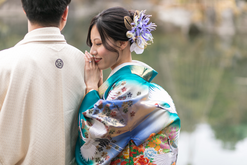 青色のお着物!