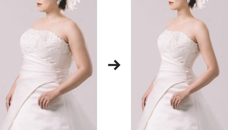 ちょっぴり気になる二の腕も♪フォトレタッチで理想の花嫁に