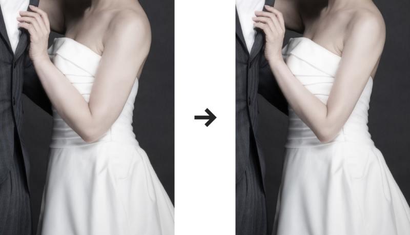 ちょっぴり気になる二の腕も♪フォトレタッチで理想の花嫁に