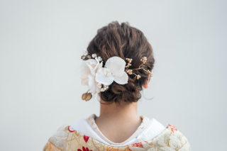 和装ヘアスタイル集~白いお花編~