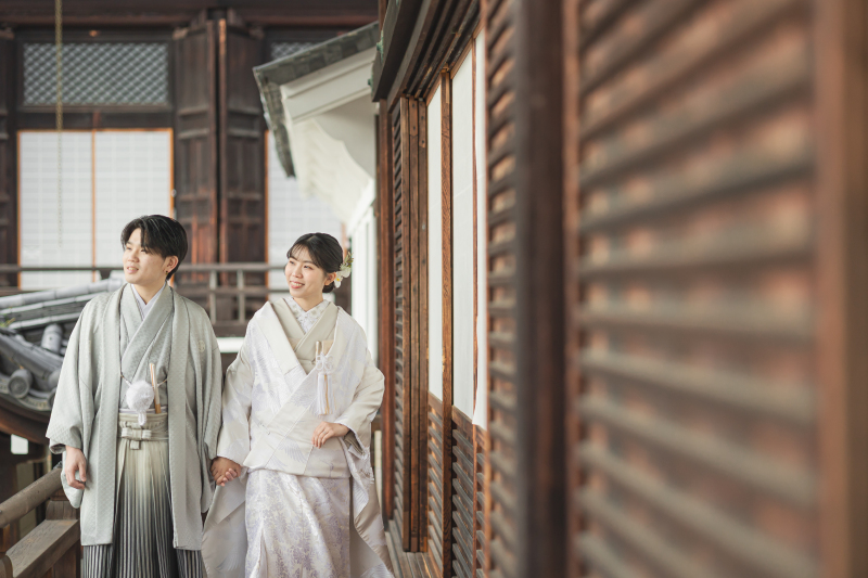 新郎紋付×掛下コーディネート