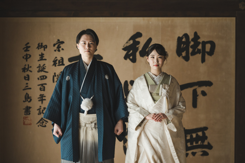 新郎紋付×掛下コーディネート