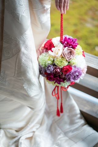 和装ブーケのコーディネート