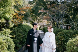 秋空でフォトウエディング