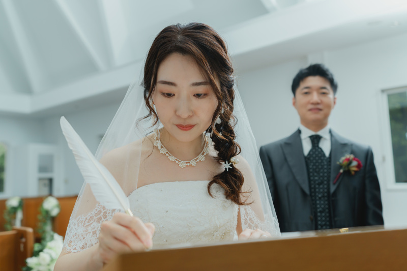 サイド編み下ろしヘア&和装シニヨン　軽井沢のロケーションでの見え方は、、、？