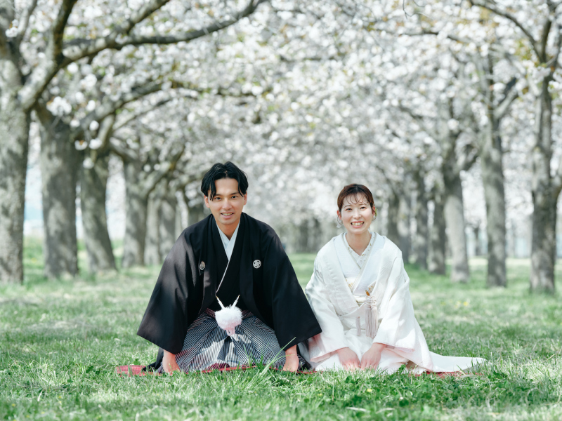 軽井沢店【桜と菜の花】の穴場スポット和装ver.