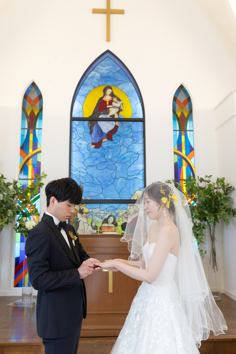チャペルで挙式のワンシーンを・・・