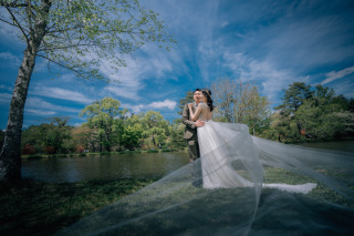 青空の下、新緑に囲まれて