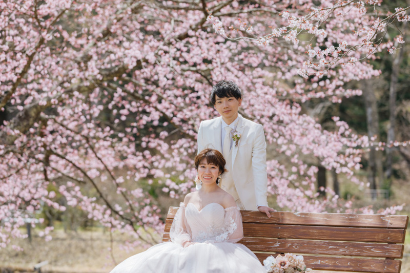 春の軽井沢で残す、桜のフォトウエディング