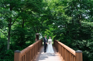 飯綱山公園での夏のウェディングフォト