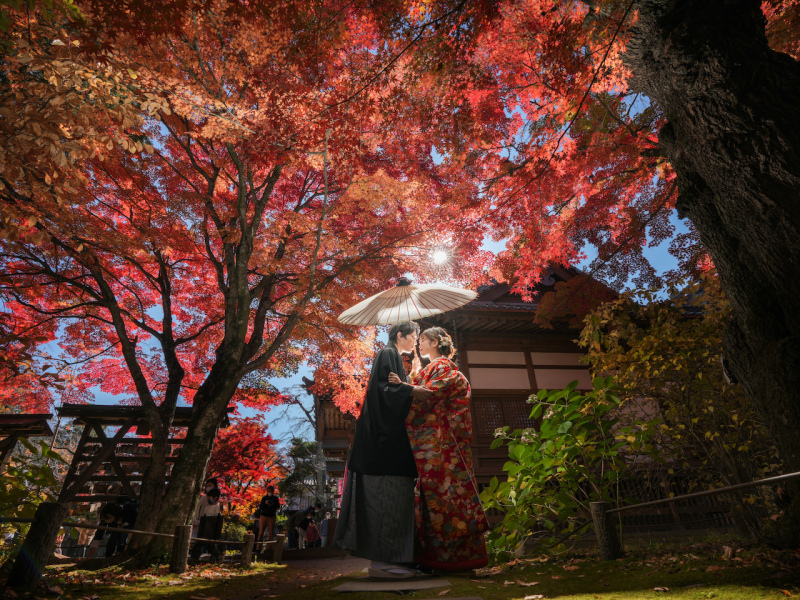 軽井沢の紅葉11月和装◎