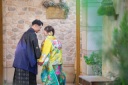 和装紹介|イエロー×エメラルドグリーンの色打掛☀