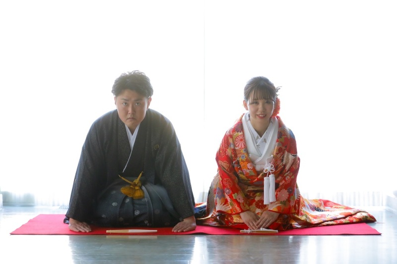 和装紹介|ネイビーの紋付袴~シック×清涼感~