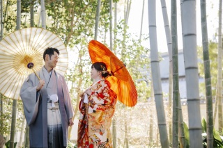 お客様レポート｜和装ロケ＆ウェディングドレス◇丈山苑＆スタジオ◇セレモニー◇車