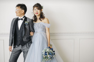 カラードレスPick Up|シンプルクールに✷くすみブルー