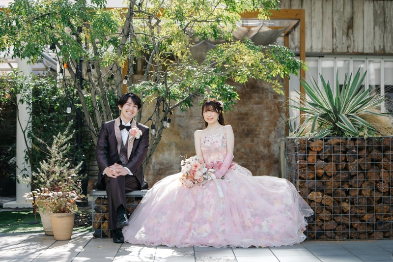 カラードレスPick Up！｜お花をイメージしたピンクカラードレス♡