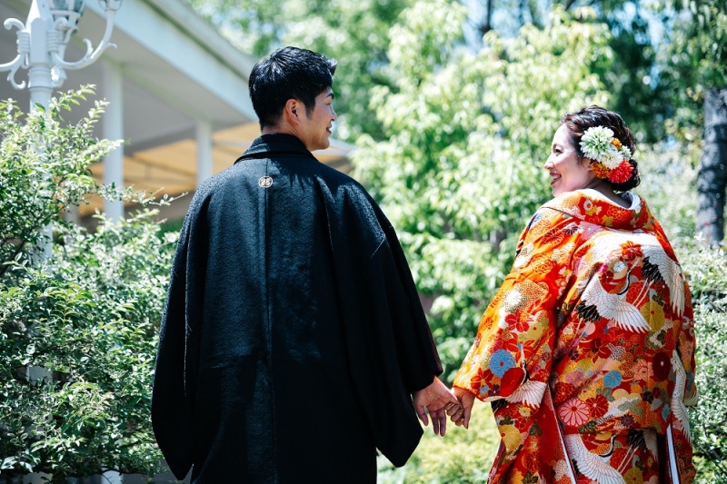 和装紹介|イエベさん必見!迷ったらコレ!赤×オレンジの色打掛°˖✧