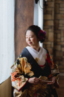 和装コーディネート紹介｜差し色が光る✷大人なシックコーデ