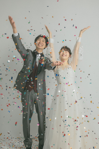 スタジオでのブライダル撮影