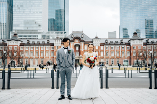 昼間の東京駅も　ロケーション撮影・ブライダル前撮り