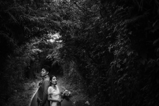 モノクロ写真 ブライダル前撮り