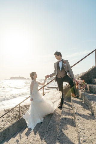 七里ヶ浜ロケーション撮影 ブライダル前撮り