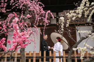 日本庭園でのおふたりショット
