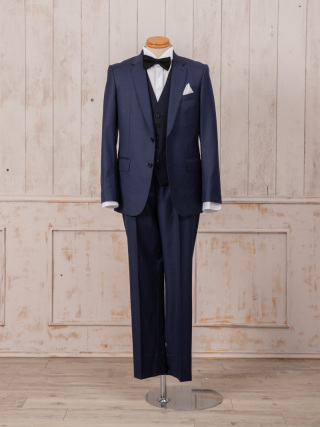 ◆衣装のご紹介◆正統派もカジュアルも◎RANWEDDINGのネイビータキシード