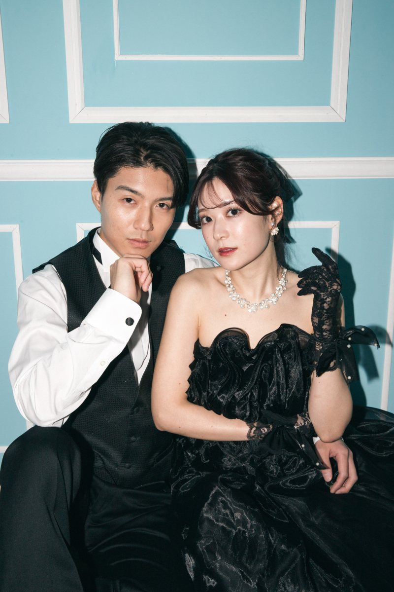 ◆衣装のご紹介◆胸元のボリュームが特徴!RANWEDDINGのブラックドレス