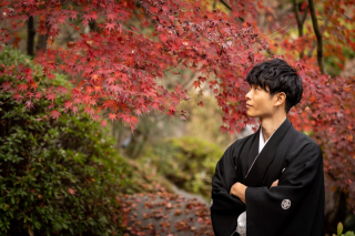 和装姿の新郎様のソロカット♪