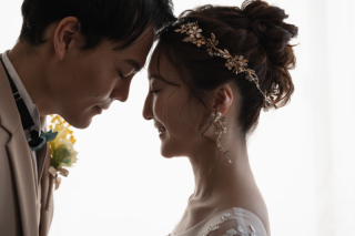 ホワイトナチュラルスタジオで叶える、透明感あふれるフォトウェディング*