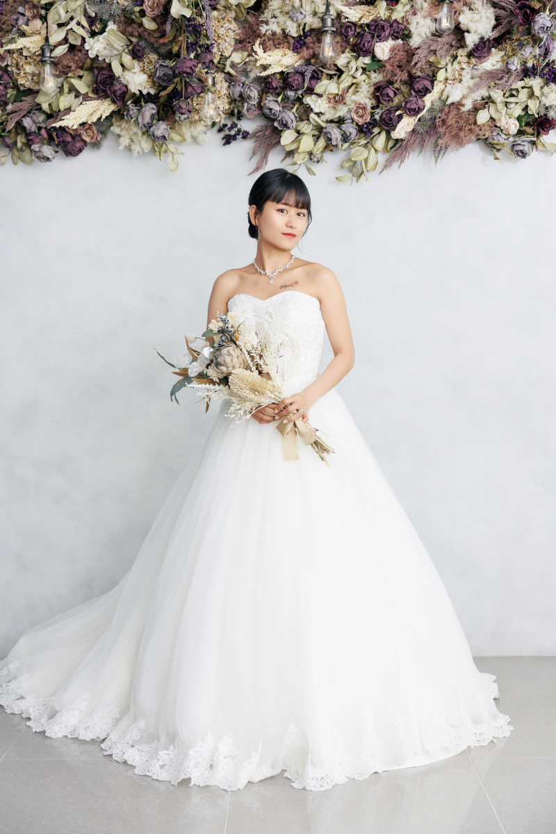 スタジオ撮影で映える、チュールプリンセスドレス
