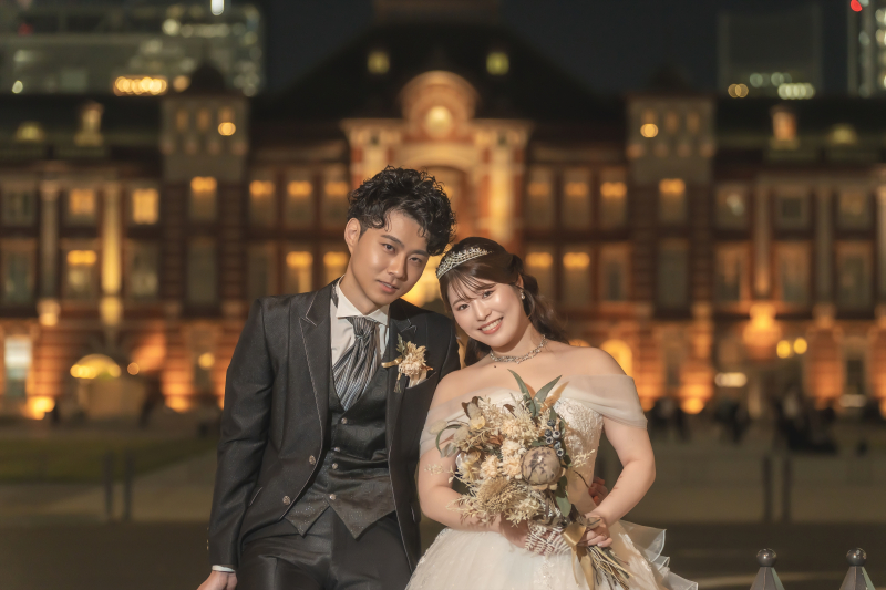 夕景から夜景へ♡ウェディングドレスが美しく映える理由