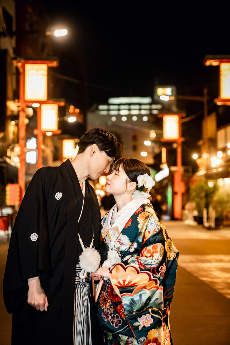 ◌。浅草の夜に包まれる 和装前撮り 。◌