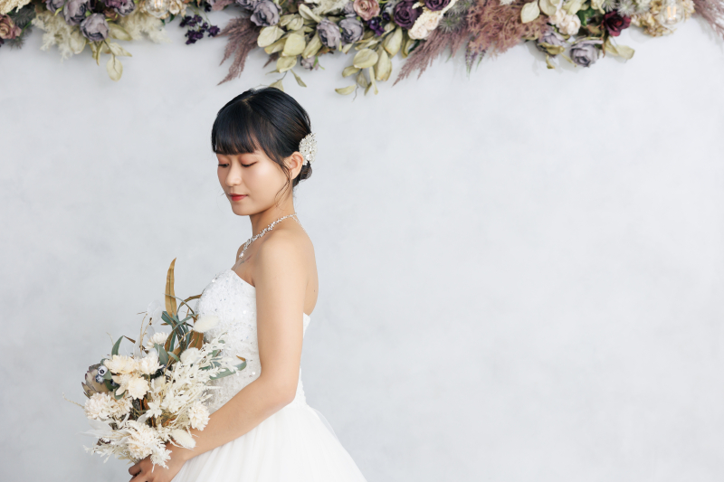 スタジオ撮影で映える、チュールプリンセスドレス