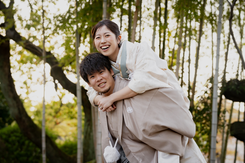 春の和装ロケーション撮影 in平成庭園｜白無垢と桜に包まれる昼フォトウェディング