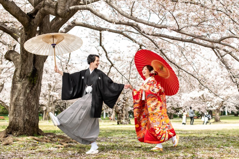桜&times;和装フォトウェディング♡満開の春を彩る撮影
