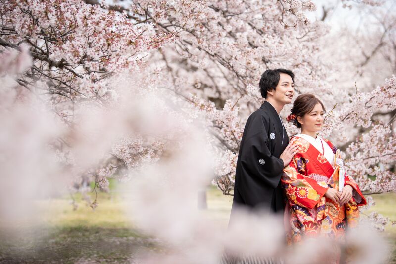 桜&times;和装フォトウェディング♡満開の春を彩る撮影