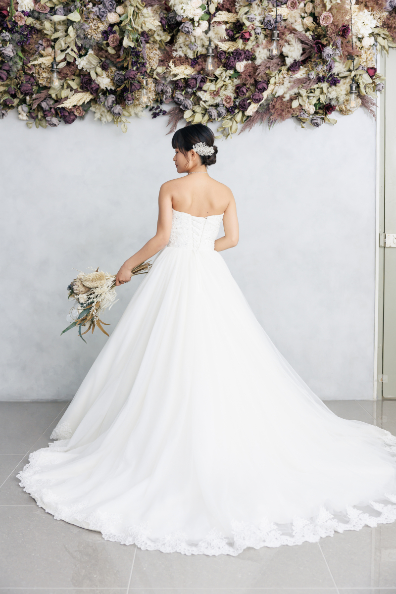 スタジオ撮影で映える、チュールプリンセスドレス