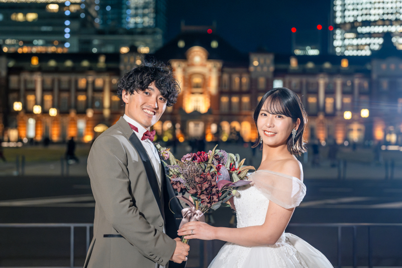 【東京駅ナイト前撮り】- 和田倉門・東京タワー・お支度シーンまで -