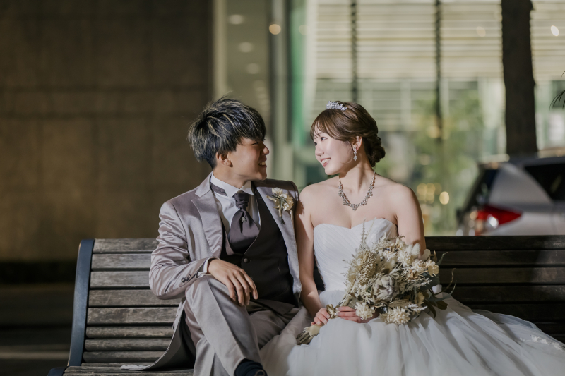 チュール素材のプリンセスラインドレス♡